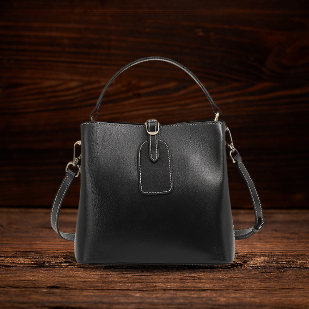 BERK | Mini-Ledertasche mit strukturiertem Top-Griff