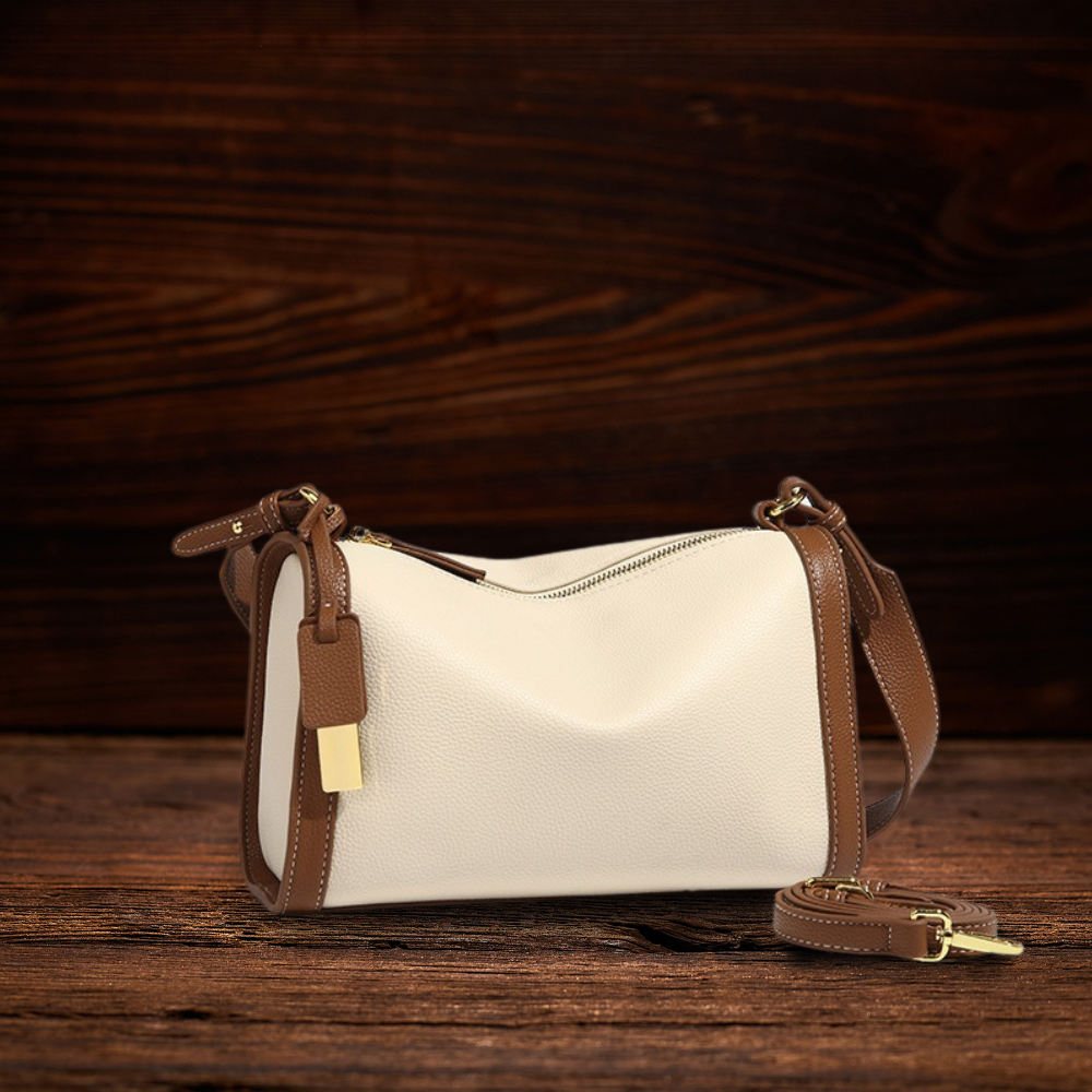 BERK | Hochwertige zweifarbige Tasche aus echtem Leder