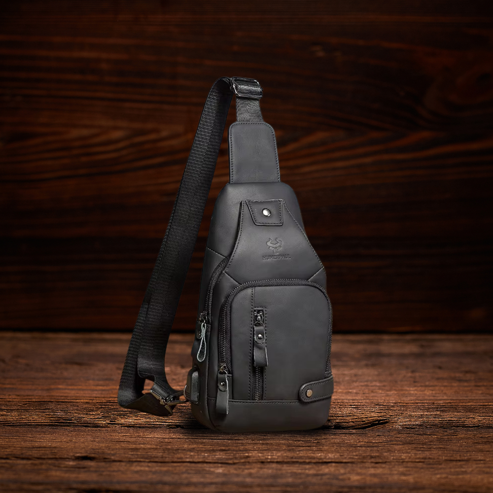 BERK | Mehrtaschen-Brusttasche aus Leder