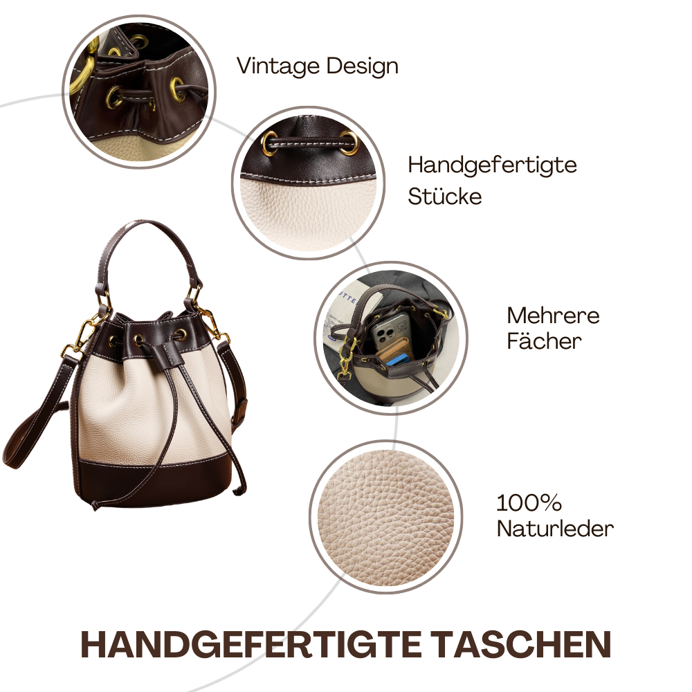 BERK | Zweifarbige Premium-Ledertasche mit verstellbarem Riemen