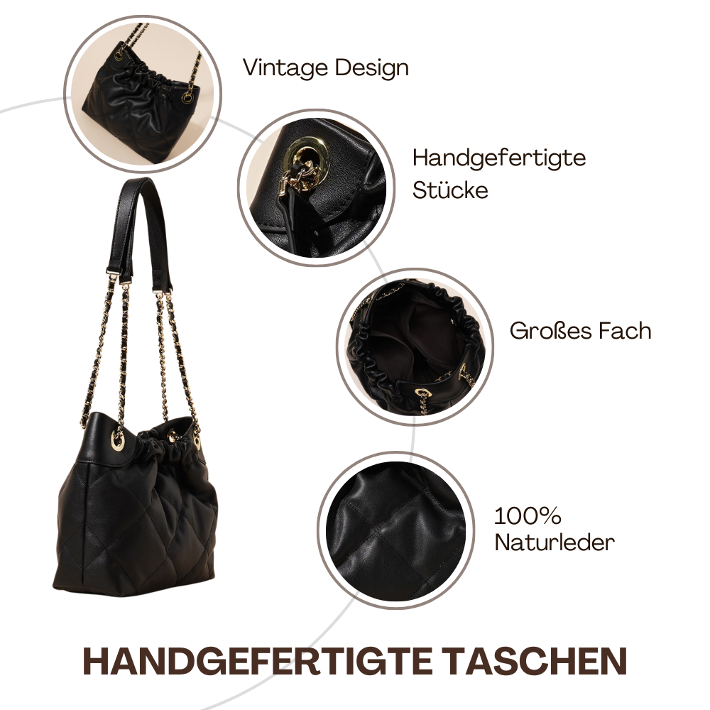 BERK | Schlanke Shoppertasche aus Leder mit Ketten