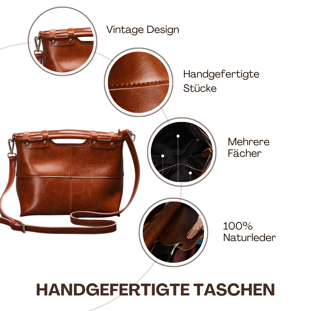 BERK | Echtes Leder Retro-Damen-Messenger-Tasche