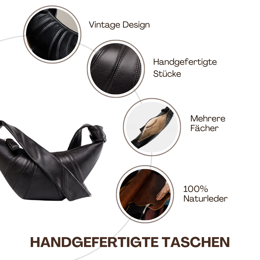 BERK | Minimalistische Ledertasche in Croissantform