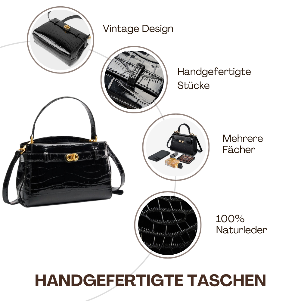 BERK | Strukturierte Ledertasche mit glatter Oberfläche