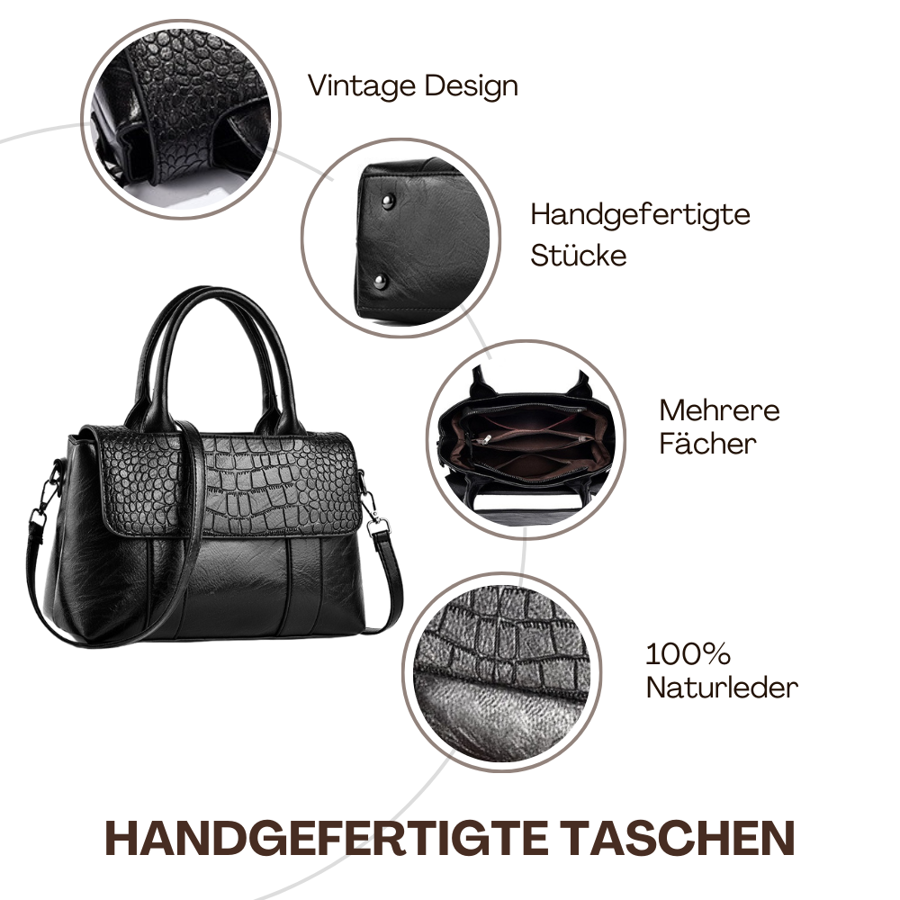 BERK | Strukturierte Ledertasche mit großem Fassungsvermögen
