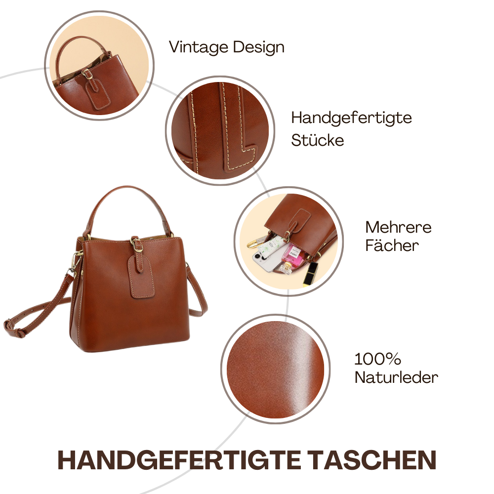 BERK | Mini-Ledertasche mit strukturiertem Top-Griff