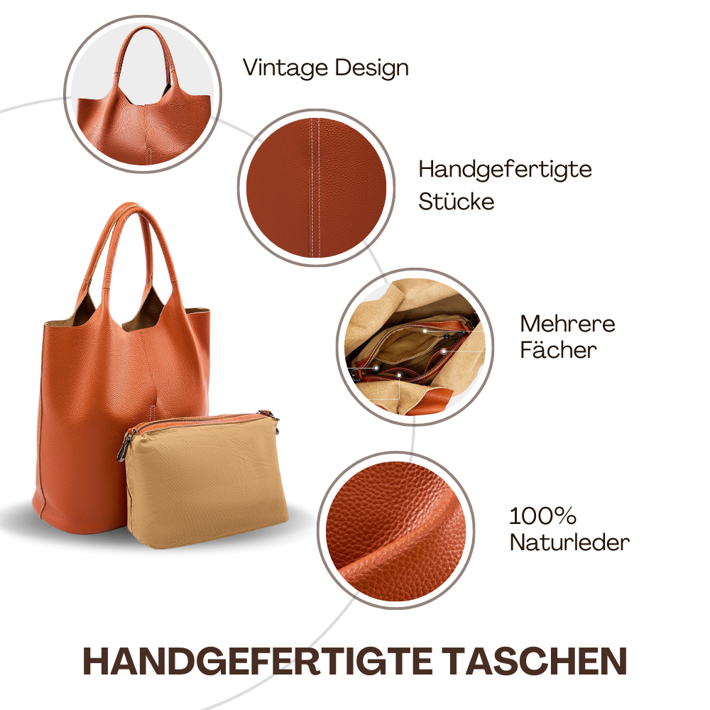 BERK | Leder-Tote mit verstärktem Griff und Etui