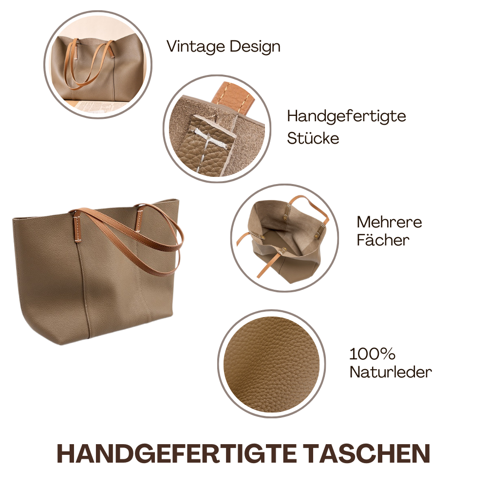 BERK | Handgetragene Leder-Umhängetasche mit großem Fassungsvermögen