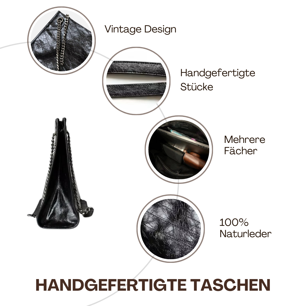 BERK | Tote Tasche aus Leder mit Kettenriemen