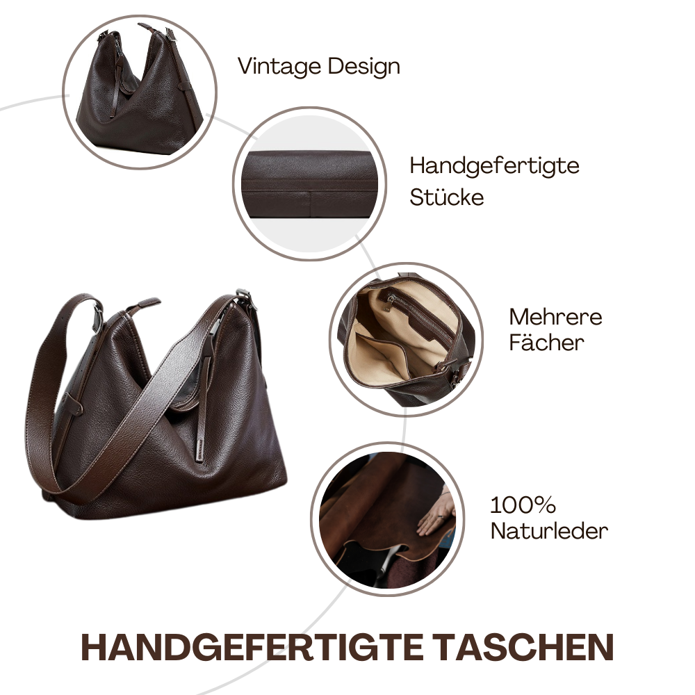 BERK | Echtes Leder Lazy Tote Umhängetasche