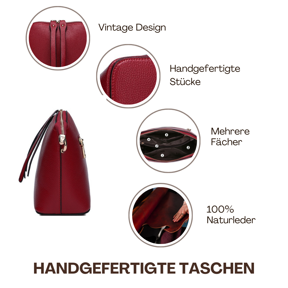 BERK | Kleine Schulter-Umhängetasche aus echtem Leder
