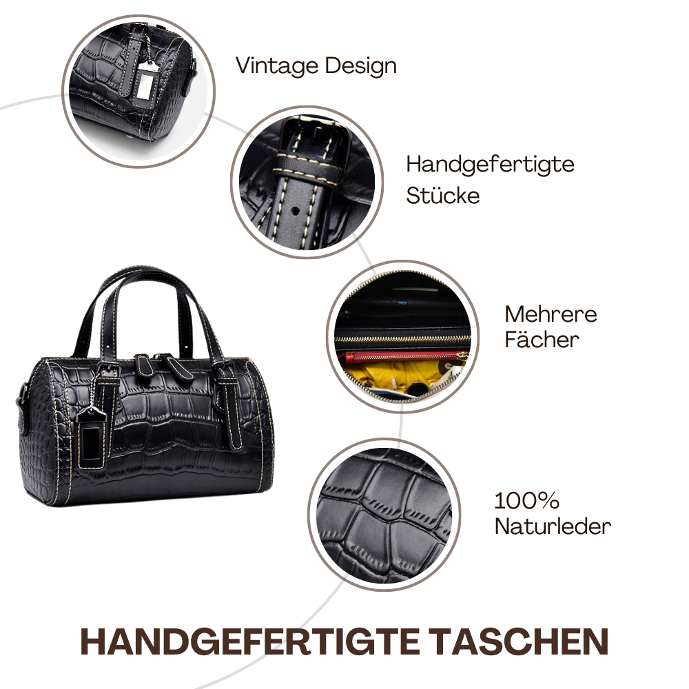BERK | Handtasche aus Rindsleder mit Krokodilmuster