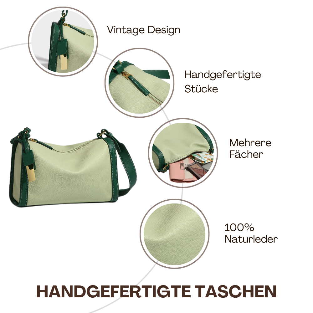 BERK | Hochwertige zweifarbige Tasche aus echtem Leder