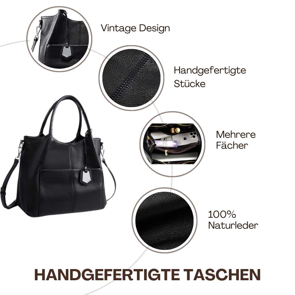 BERK | Elegante Leder-Tote-Tasche mit großem Fassungsvermögen