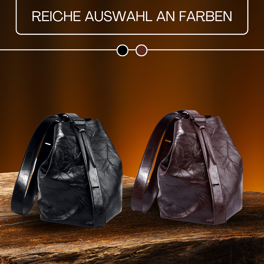 BERK | Eimertasche aus faltigem Rindsleder der ersten Schicht