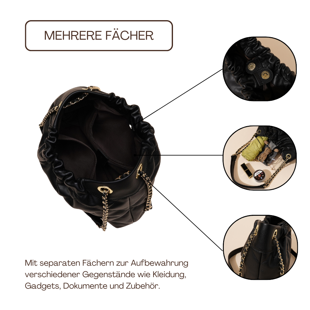 BERK | Schlanke Shoppertasche aus Leder mit Ketten
