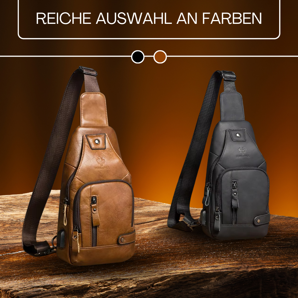 BERK | Mehrtaschen-Brusttasche aus Leder