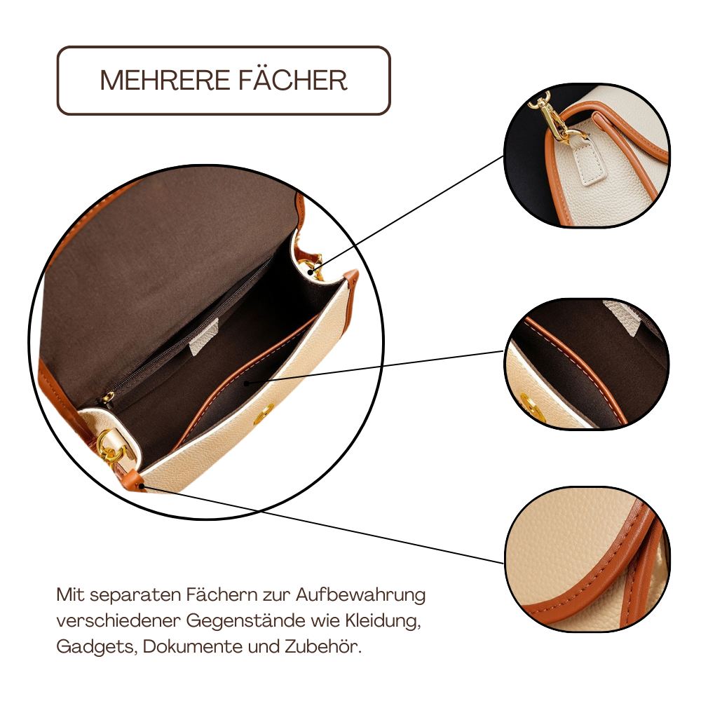 BERK | Schicke kompakte Leder Baguette Crossbody Tasche