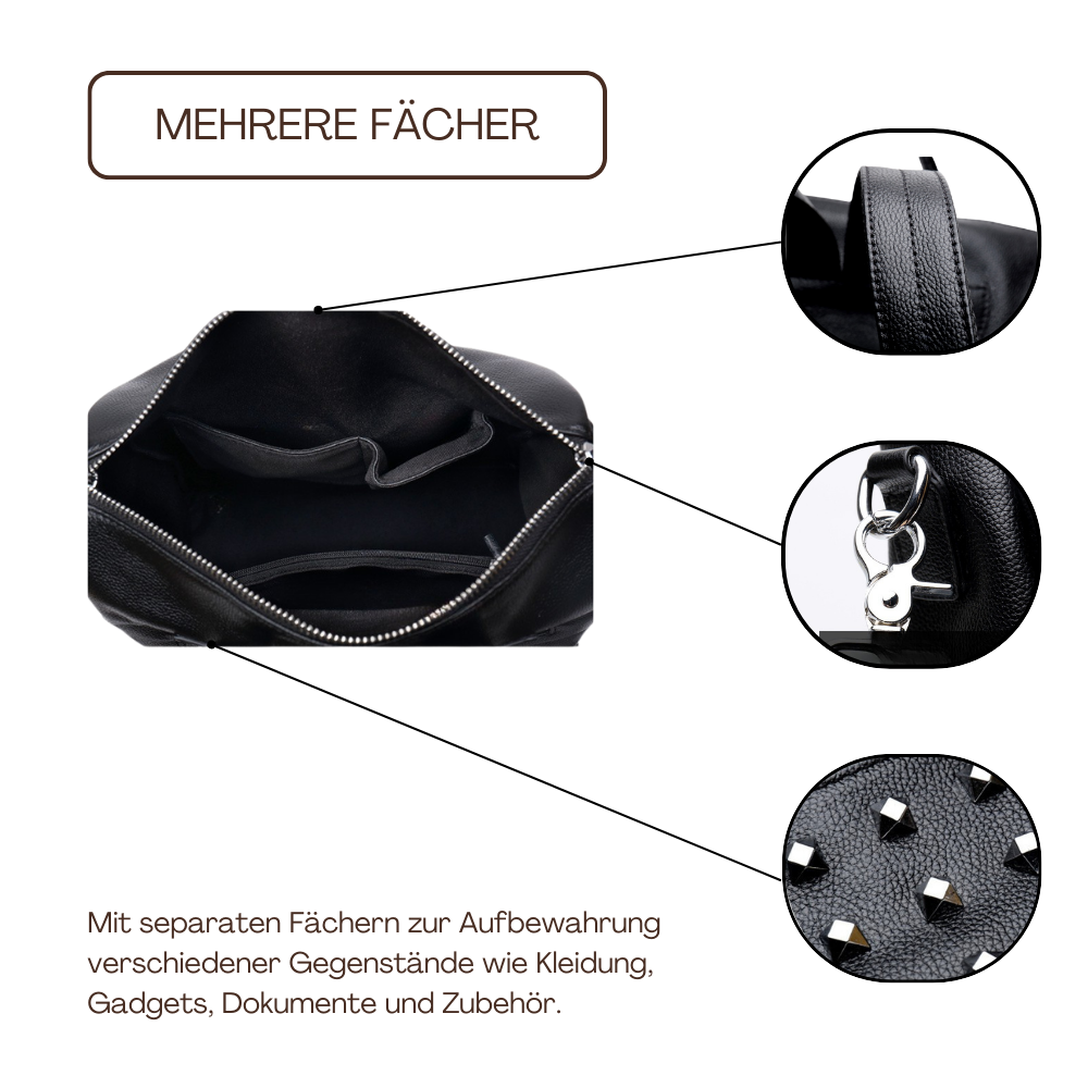 BERK | Design Nietenrucksack aus Leder