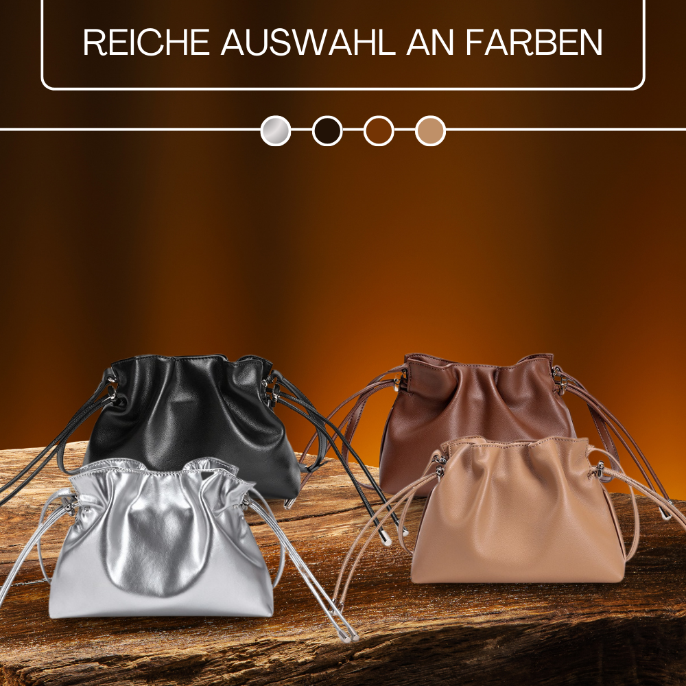 BERK | Klassische Crossbody-Ledertasche mit Kordelzug