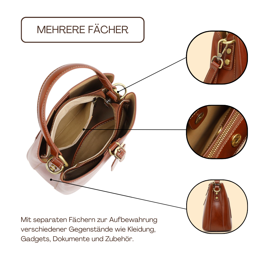 BERK | Mini-Ledertasche mit strukturiertem Top-Griff