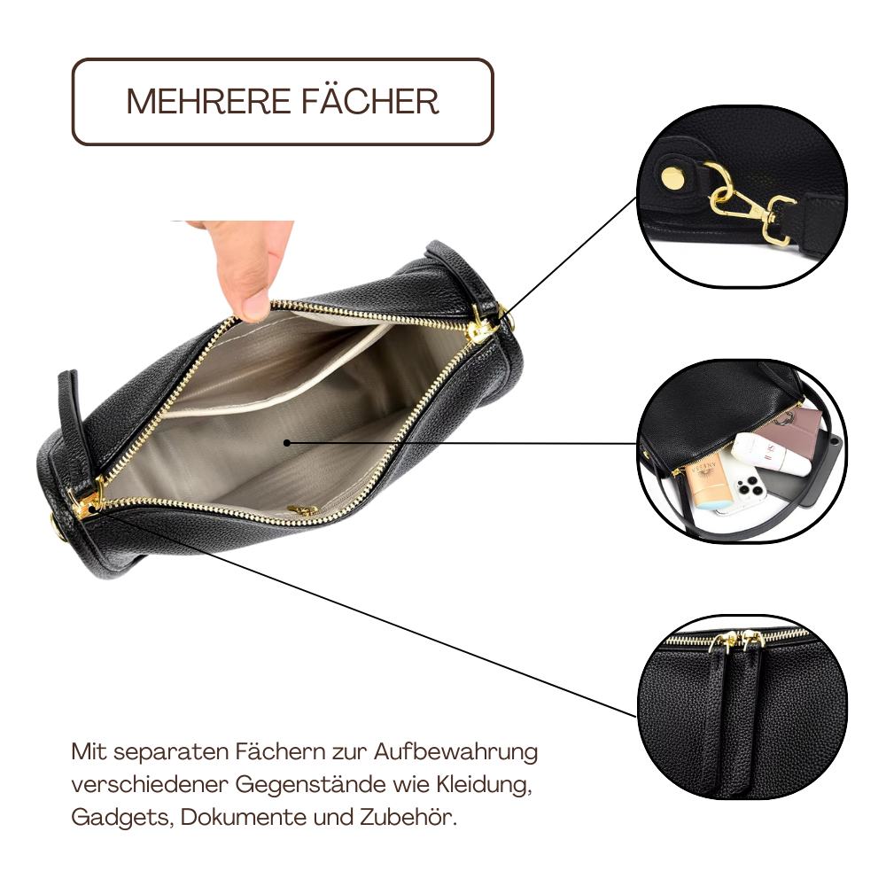 BERK | Strukturierte Leder-Umhängetasche