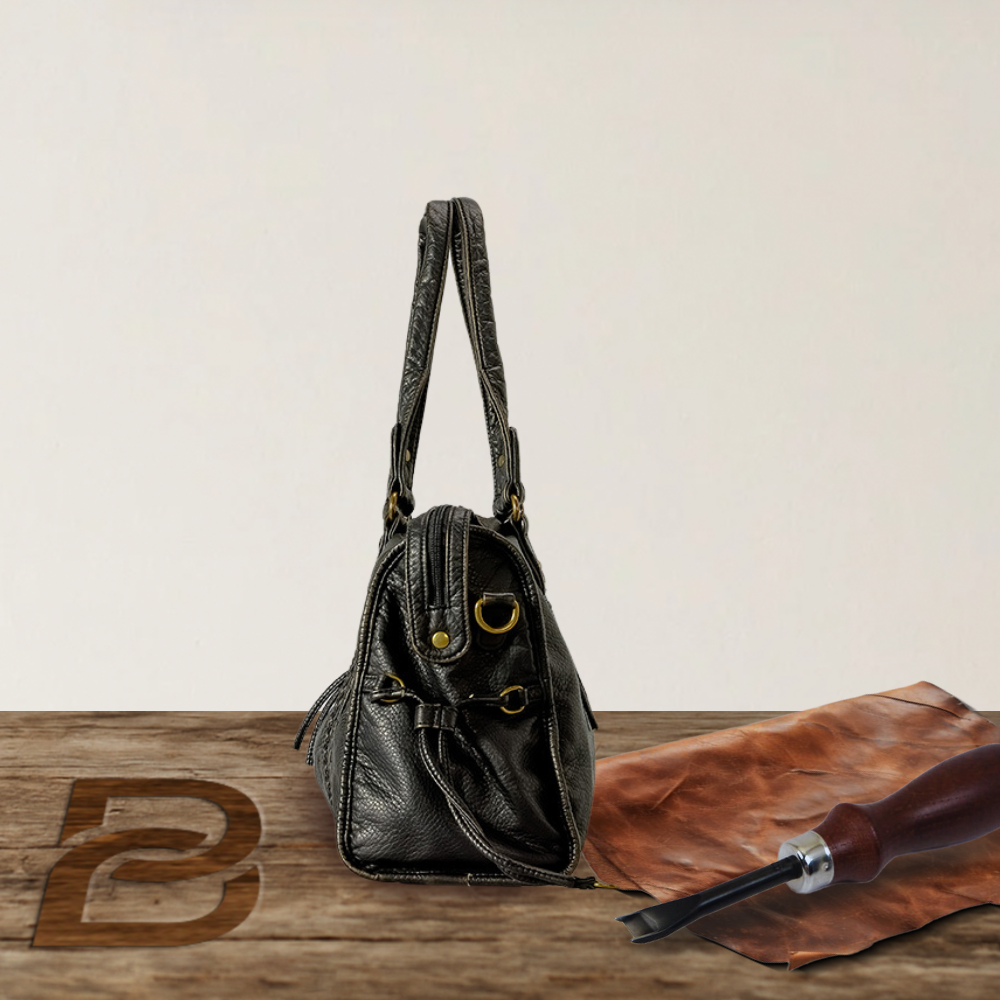BERK | Retro-Lederhandtasche mit großer Kapazität