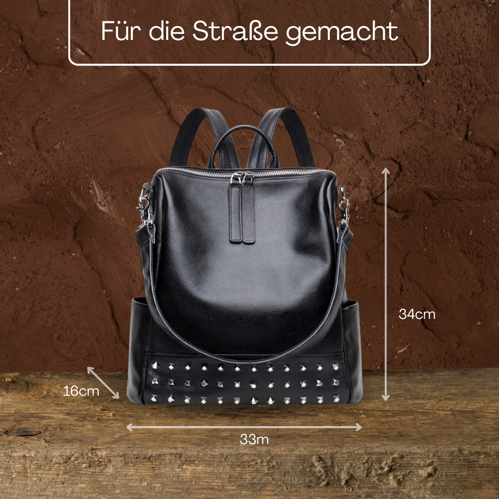 BERK | Design Nietenrucksack aus Leder