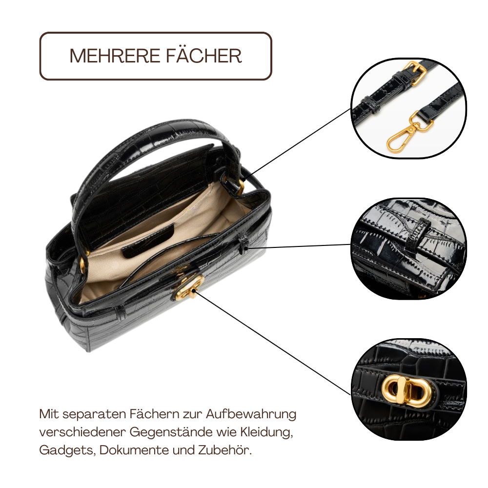 BERK | Strukturierte Ledertasche mit glatter Oberfläche