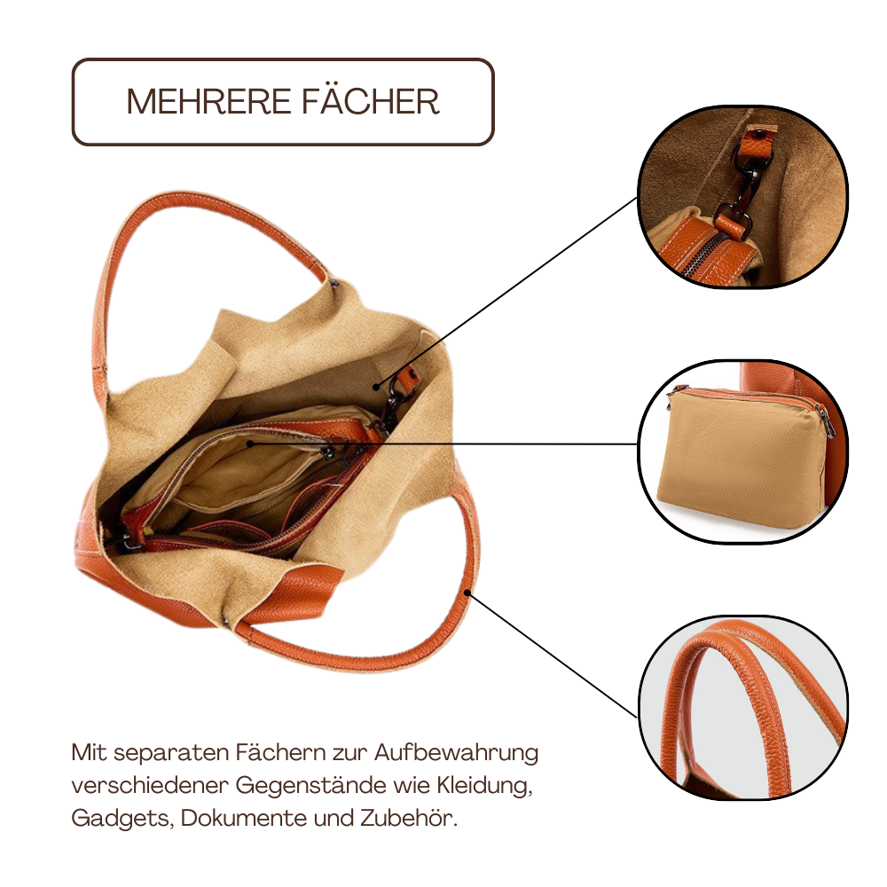 BERK | Leder-Tote mit verstärktem Griff und Etui