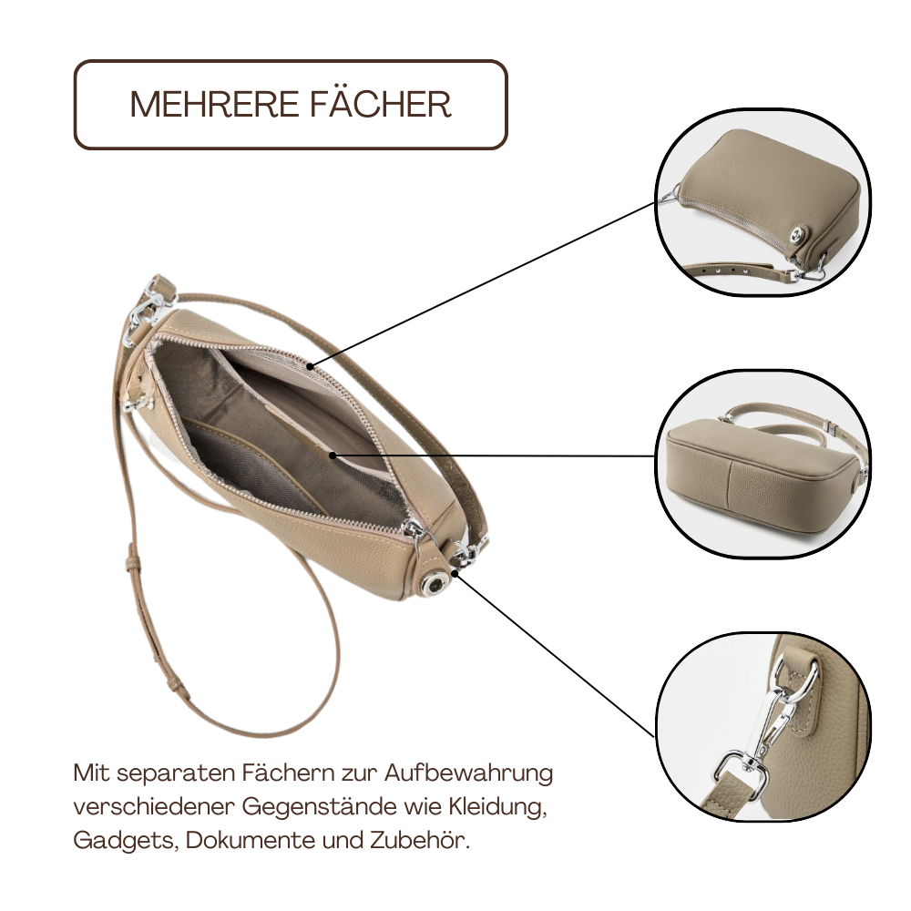 BERK | Einfache alltägliche Crossbody-Ledertasche