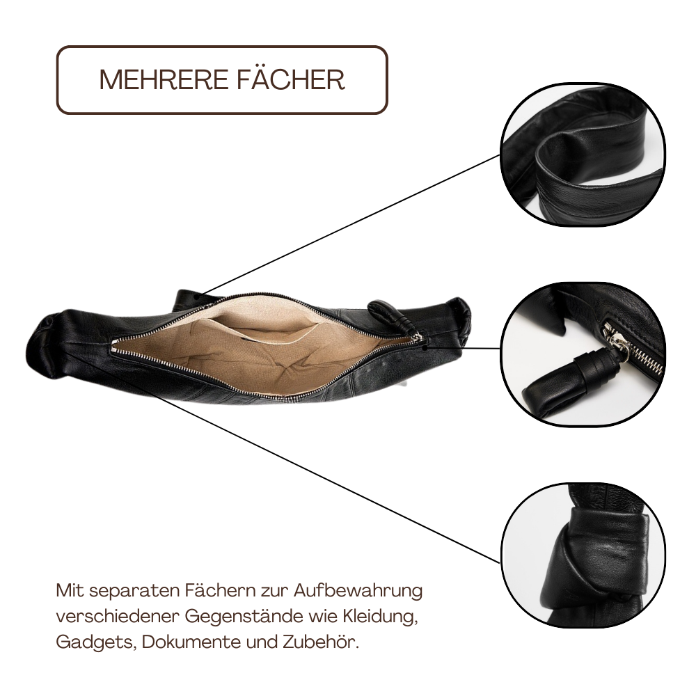 BERK | Minimalistische Ledertasche in Croissantform