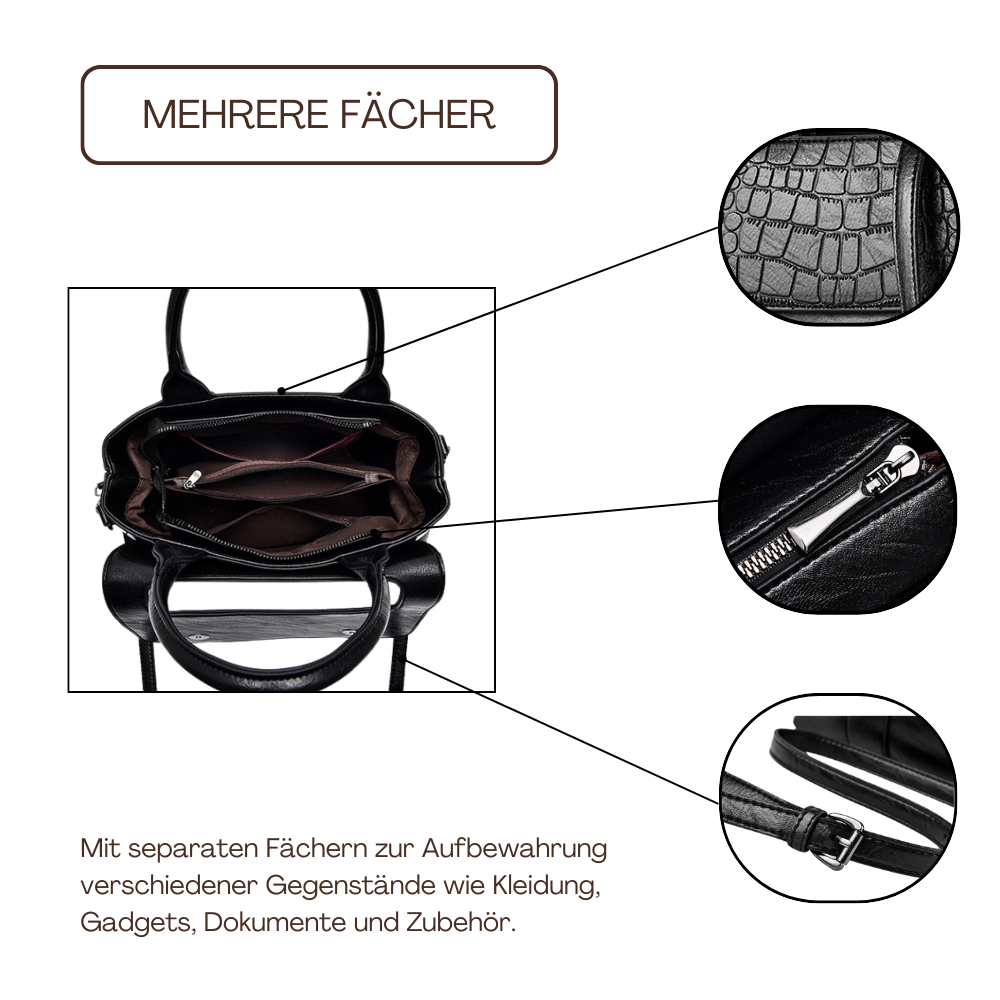 BERK | Strukturierte Ledertasche mit großem Fassungsvermögen