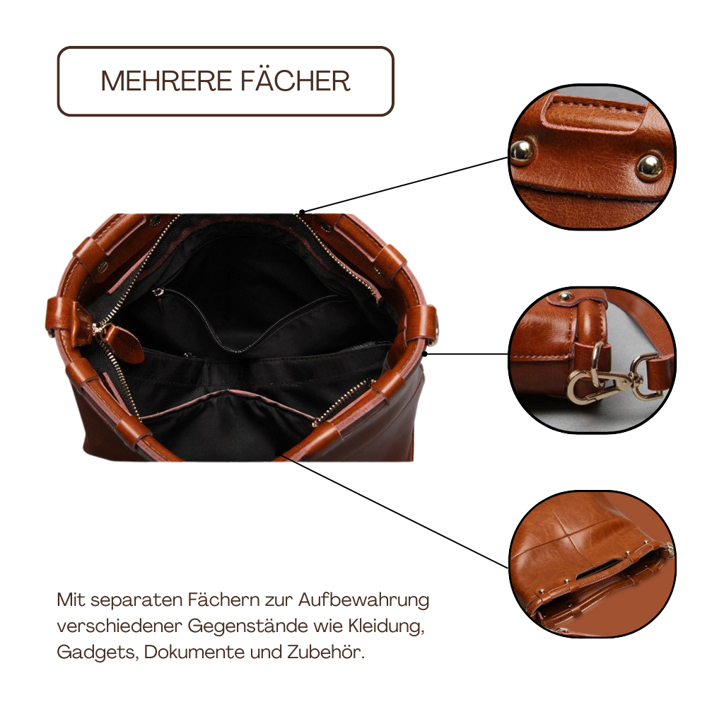 BERK | Echtes Leder Retro-Damen-Messenger-Tasche
