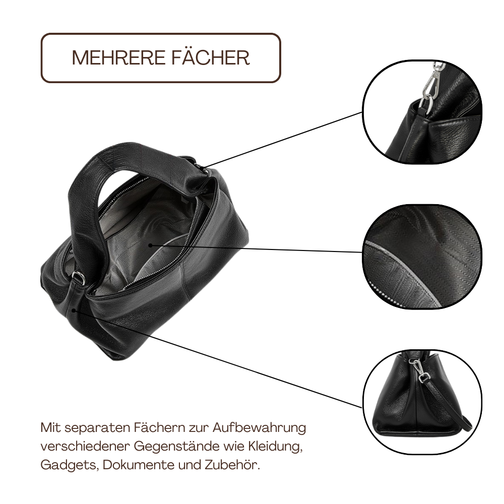 BERK | Klassische Damen-Retro-Tasche aus echtem Leder