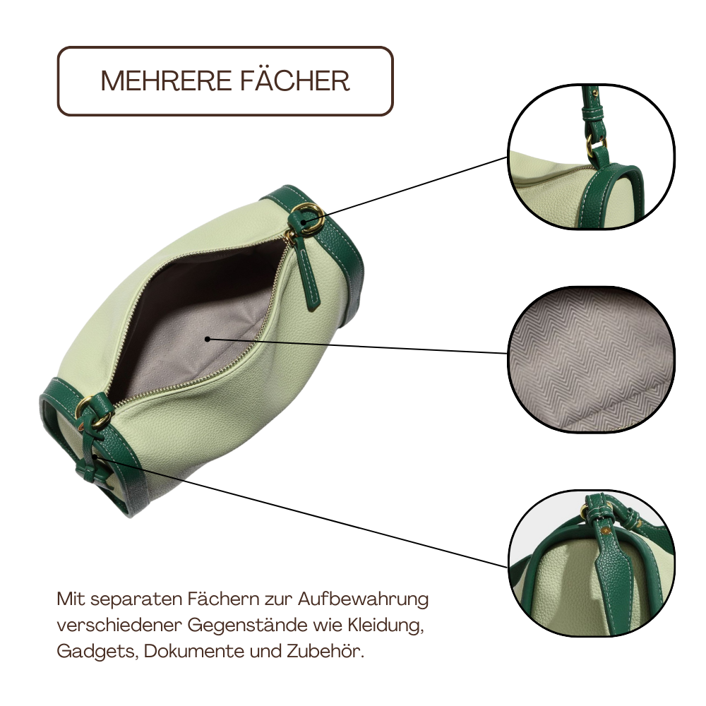 BERK | Hochwertige zweifarbige Tasche aus echtem Leder