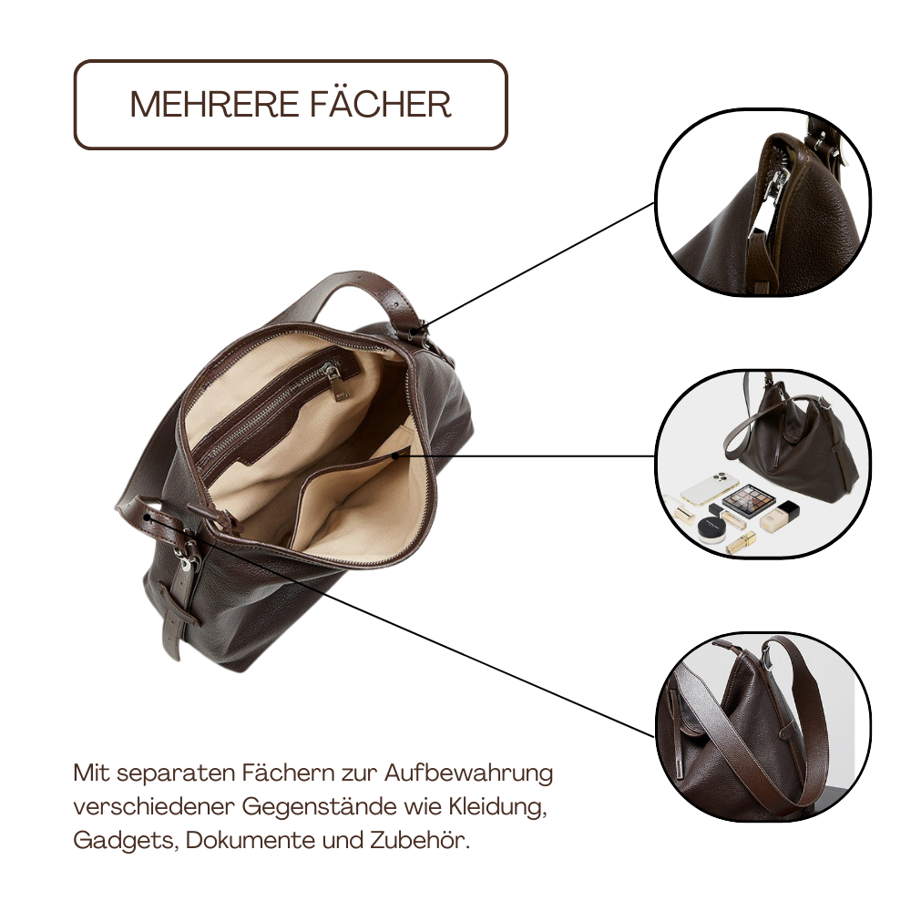 BERK | Echtes Leder Lazy Tote Umhängetasche