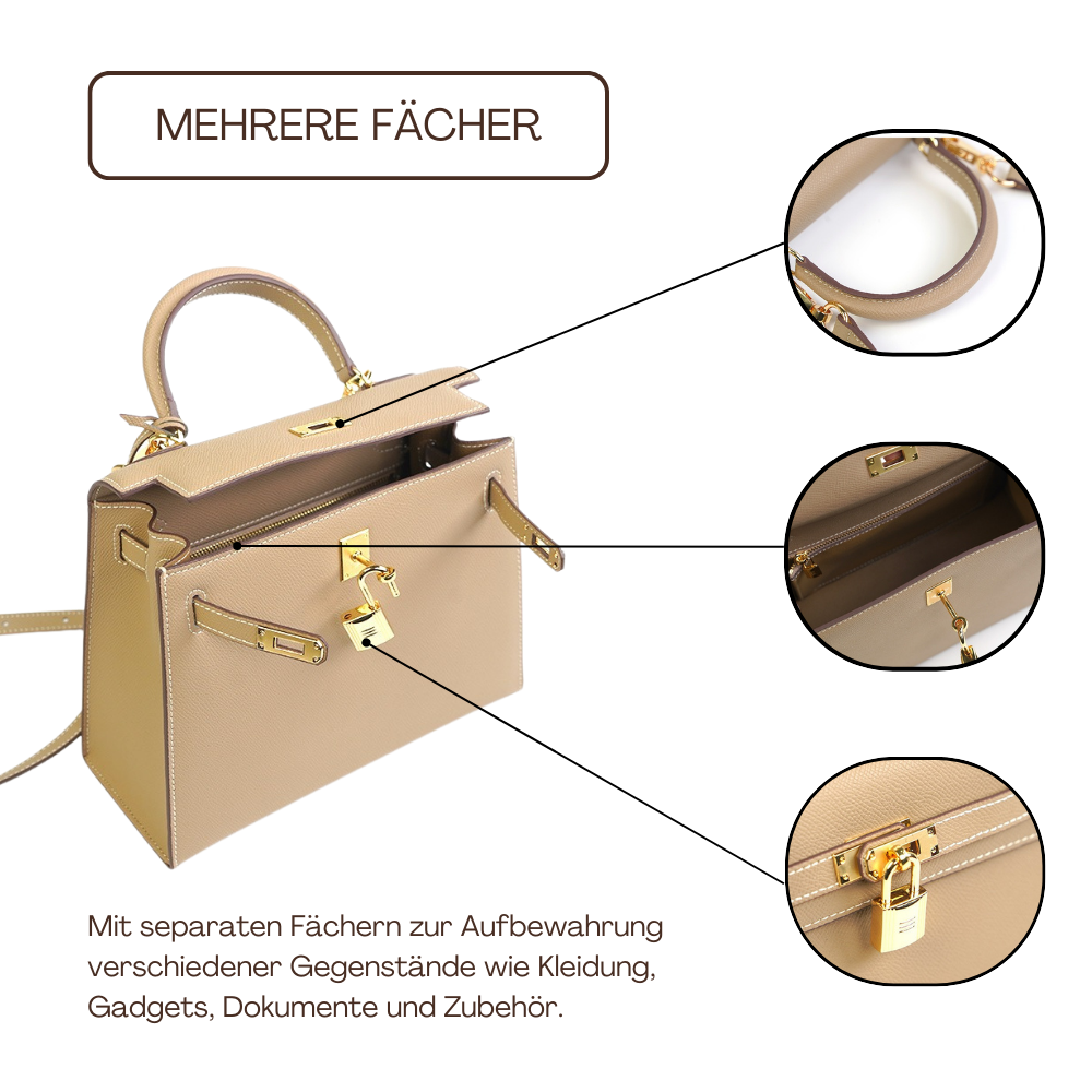 BERK | Elegante Lederhandtasche mit Seitenriemen