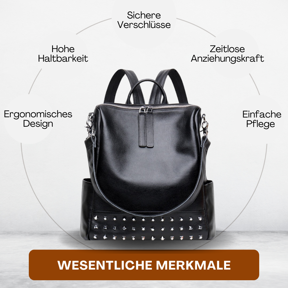 BERK | Design Nietenrucksack aus Leder