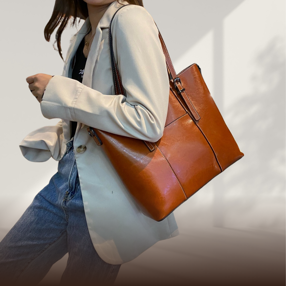 BERK | Große handgetragene Tasche aus echtem Leder
