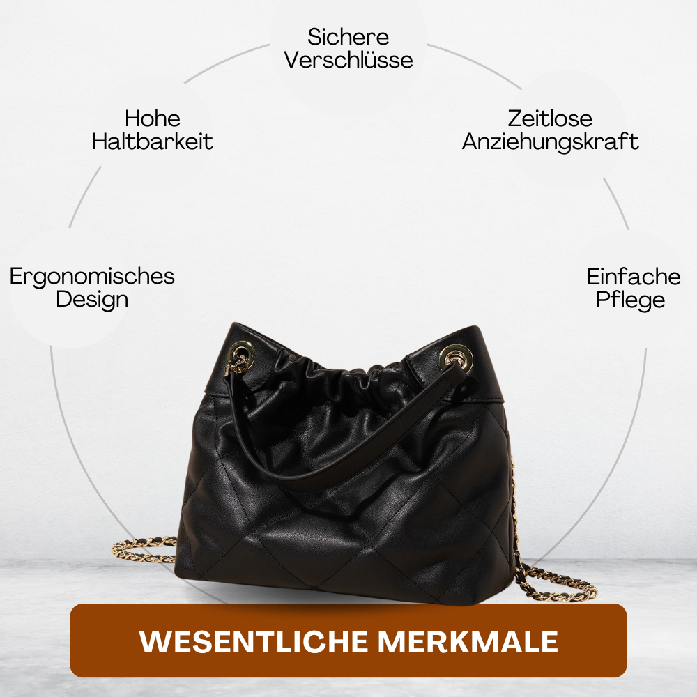 BERK | Schlanke Shoppertasche aus Leder mit Ketten