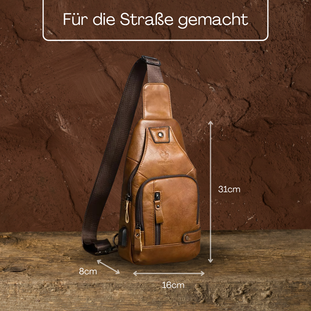 BERK | Mehrtaschen-Brusttasche aus Leder