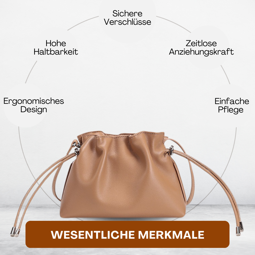 BERK | Klassische Crossbody-Ledertasche mit Kordelzug