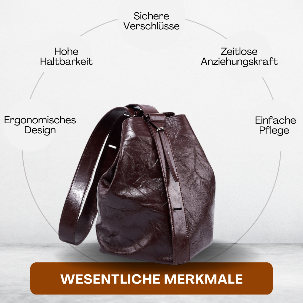 BERK | Eimertasche aus faltigem Rindsleder der ersten Schicht