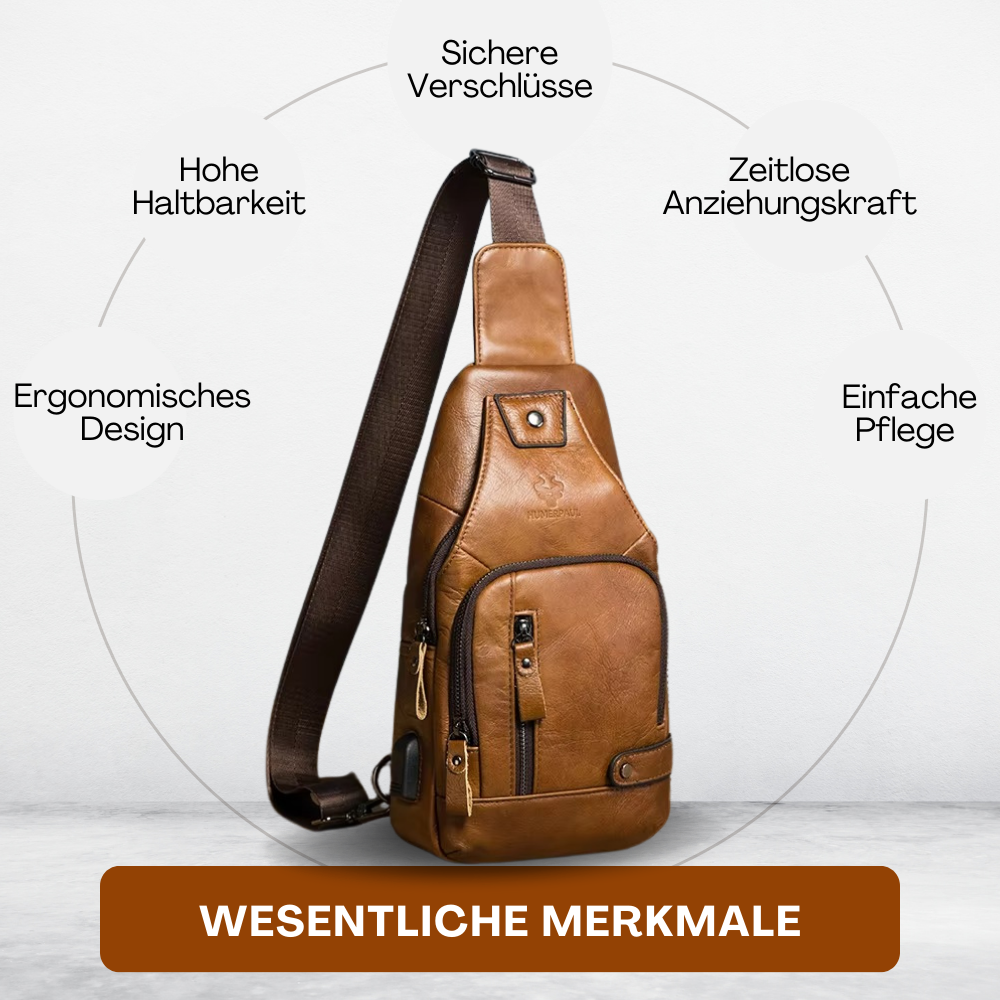 BERK | Mehrtaschen-Brusttasche aus Leder