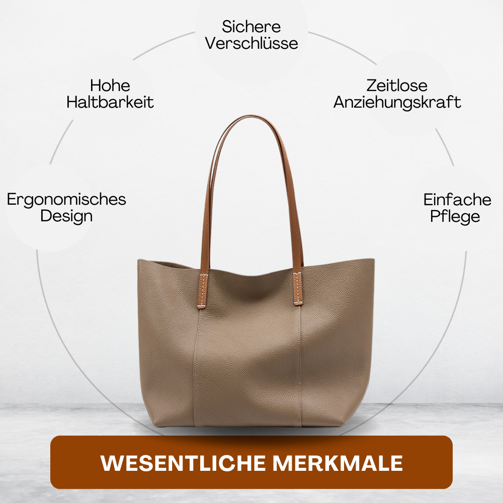 BERK | Handgetragene Leder-Umhängetasche mit großem Fassungsvermögen