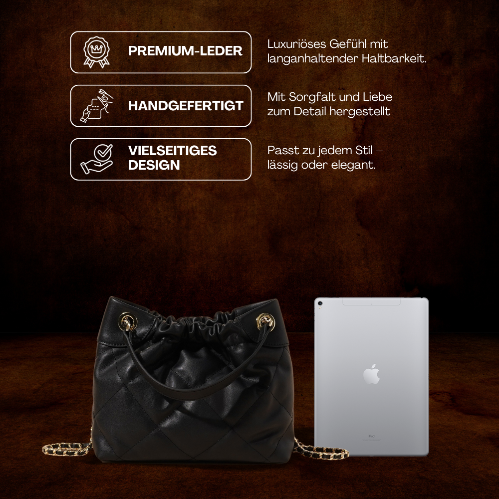 BERK | Schlanke Shoppertasche aus Leder mit Ketten