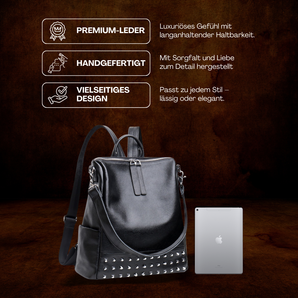BERK | Design Nietenrucksack aus Leder
