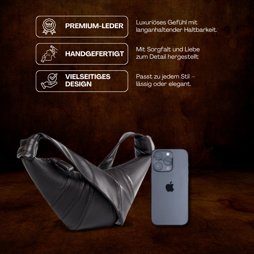 BERK | Minimalistische Ledertasche in Croissantform