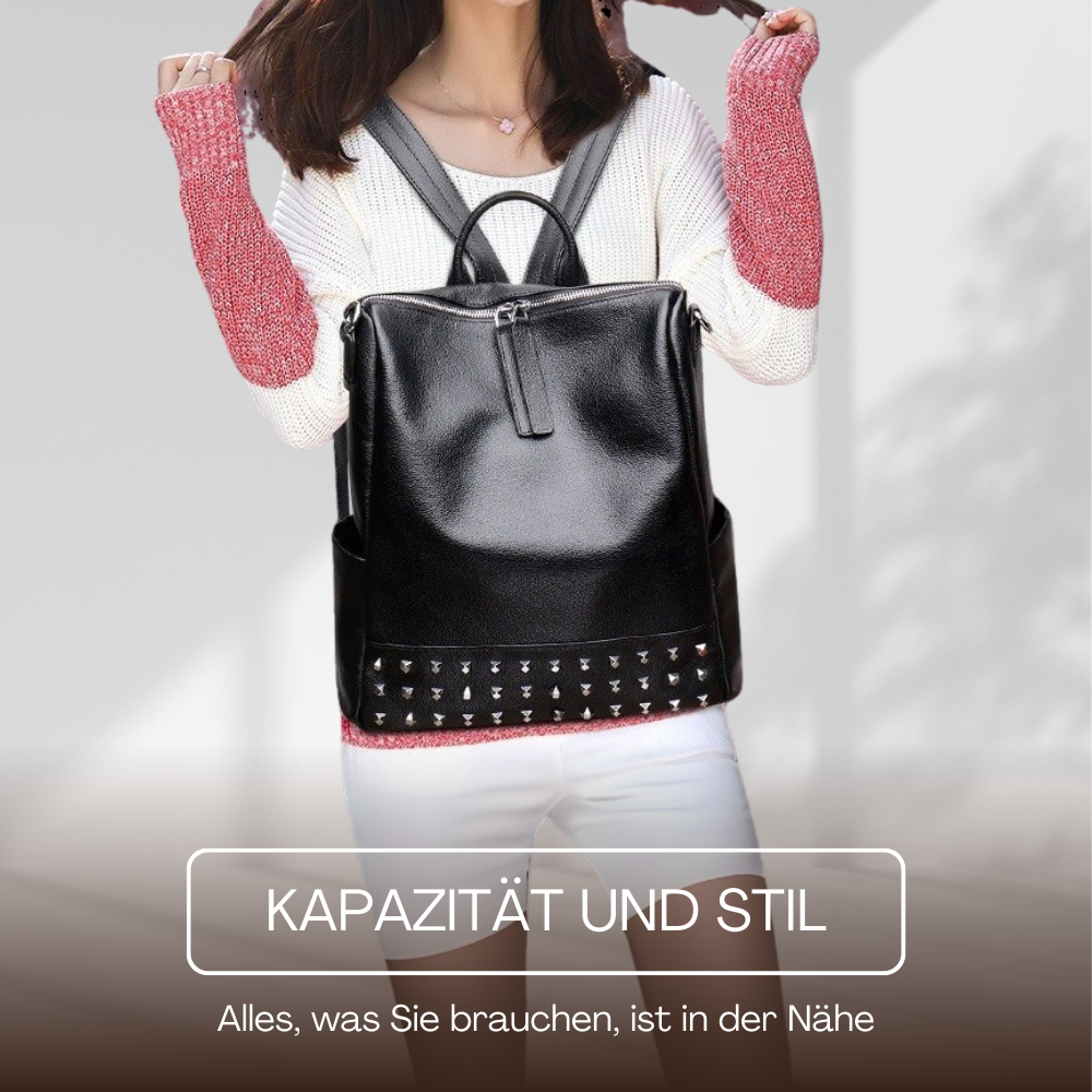 BERK | Design Nietenrucksack aus Leder